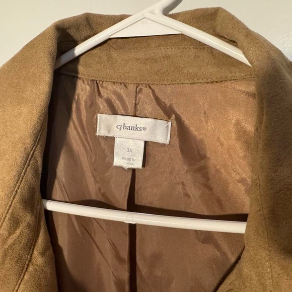 CJ Banks Brown Suede Trench Coat - Picture 2 of 4